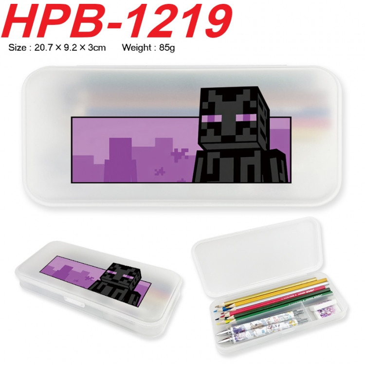 Minecraft Anime peripheral square UV printed PE material stationery box 20.7X9.2X3CM HPB-1219