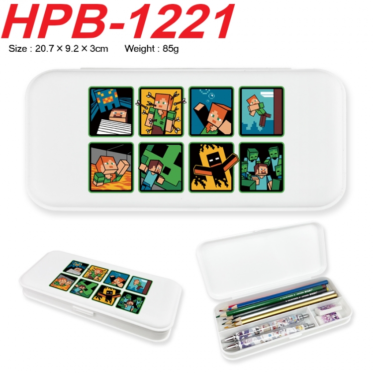 Minecraft Anime peripheral square UV printed PE material stationery box 20.7X9.2X3CM HPB-1221