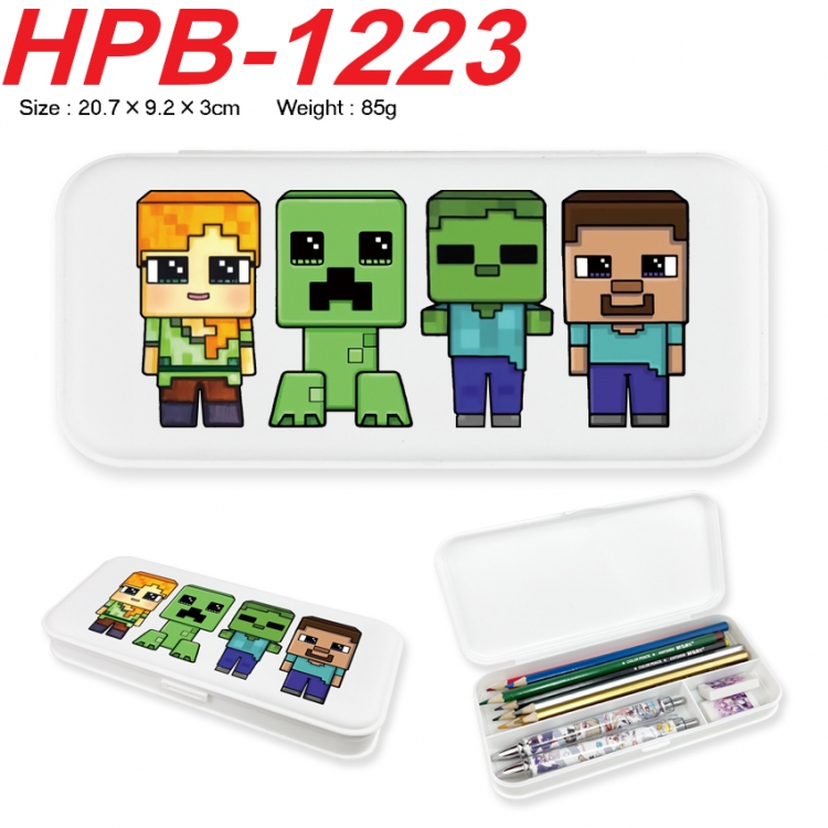 Minecraft Anime peripheral square UV printed PE material stationery box 20.7X9.2X3CM HPB-1223