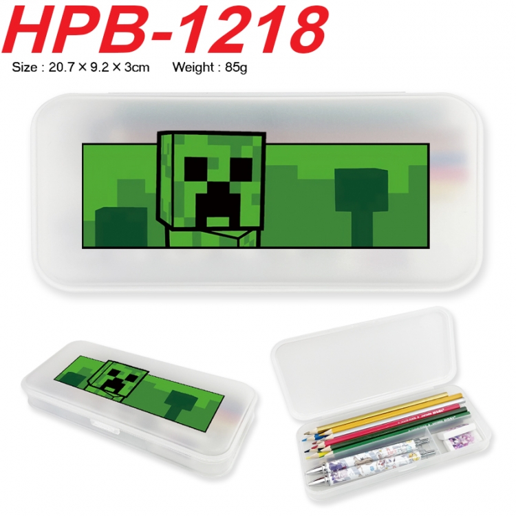 Minecraft Anime peripheral square UV printed PE material stationery box 20.7X9.2X3CM HPB-1218