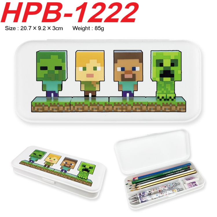 Minecraft Anime peripheral square UV printed PE material stationery box 20.7X9.2X3CM HPB-1222