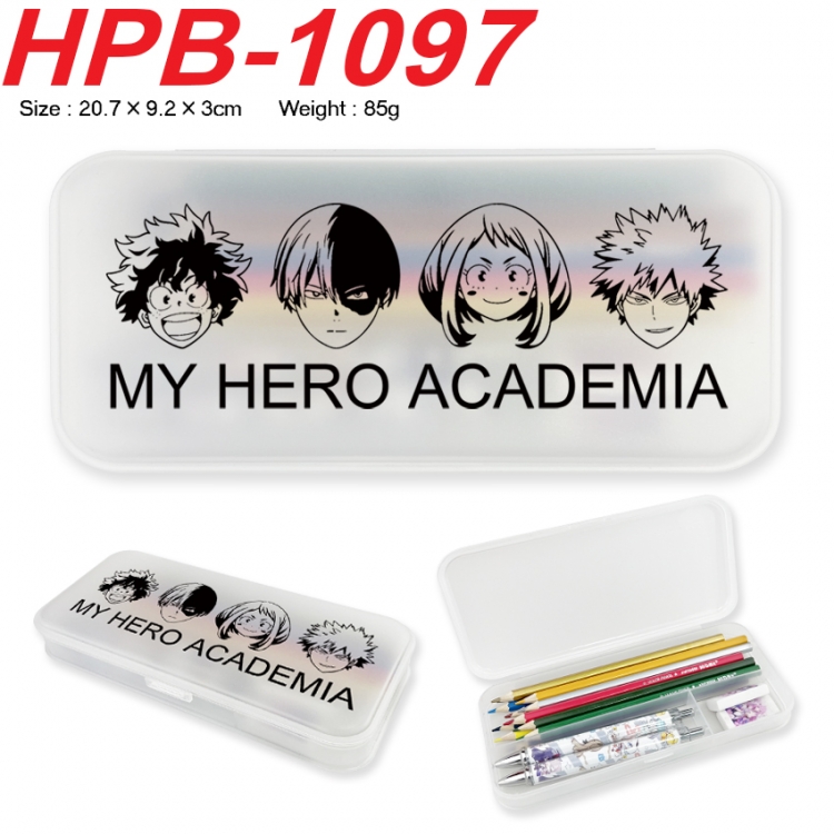 My Hero Academia Anime peripheral square UV printed PE material stationery box 20.7X9.2X3CM HPB-1097