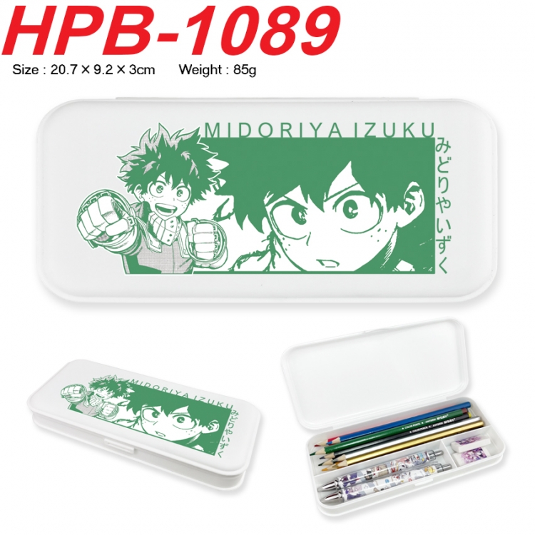 My Hero Academia Anime peripheral square UV printed PE material stationery box 20.7X9.2X3CM HPB-1089