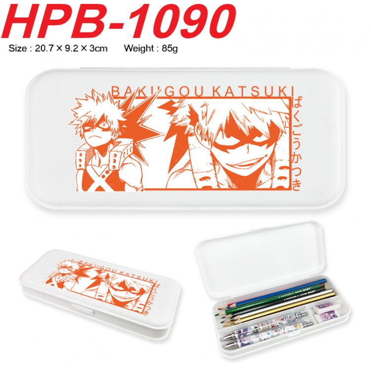 My Hero Academia Anime peripheral square UV printed PE material stationery box 20.7X9.2X3CM HPB-1090