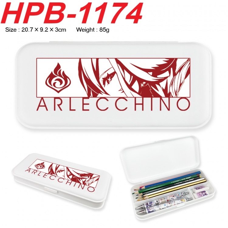 Genshin Impact  Anime peripheral square UV printed PE material stationery box 20.7X9.2X3CM HPB-1174