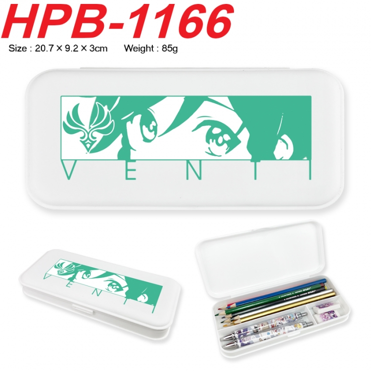 Genshin Impact  Anime peripheral square UV printed PE material stationery box 20.7X9.2X3CM HPB-1166