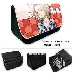 Tokyo Revengers Anime Velcro canvas zipper pencil case Pencil Bag 21×14×7.5cm