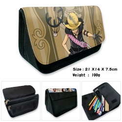  One Piece Anime Velcro canvas zipper pencil case Pencil Bag 21×14×7.5cm
