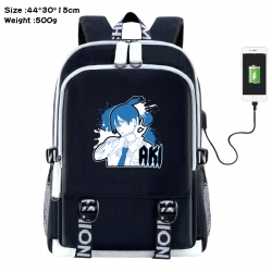 Chainsawman Anime Double Zipper Data Backpack 44X30X15CM