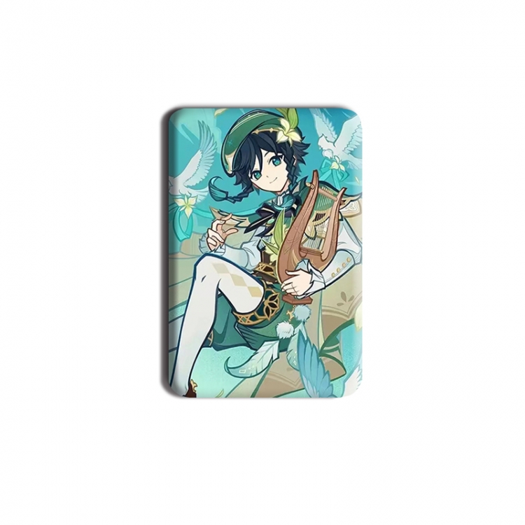 Genshin Impact Anime square tinplate badge chest badge 4X6CM  price for 5 pcs