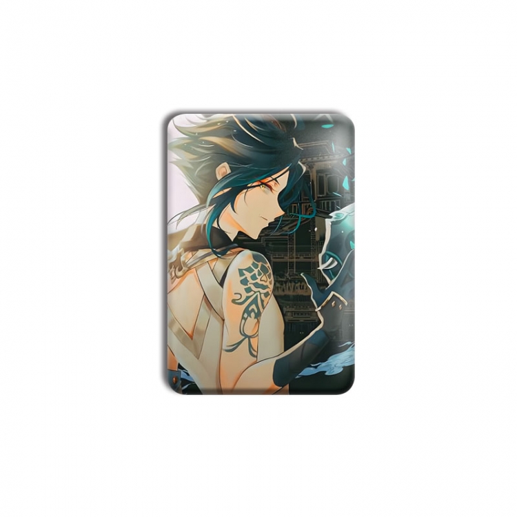 Genshin Impact Anime square tinplate badge chest badge 4X6CM  price for 5 pcs