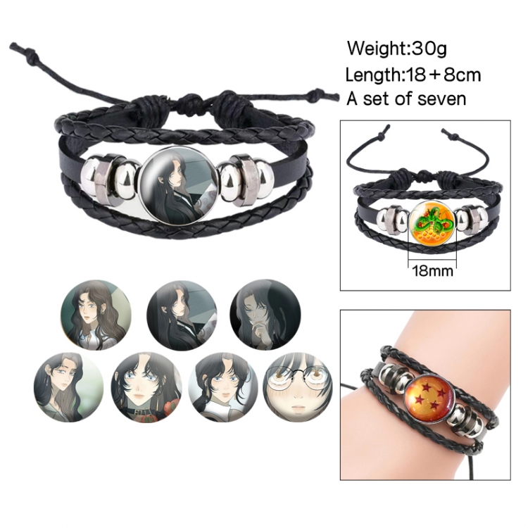 I am more dangerous than you Anime Freestyle Crystal Leather Rope Bracelet Set