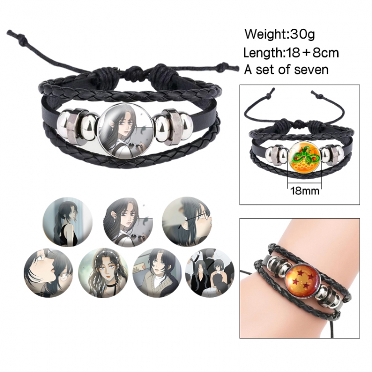 I am more dangerous than you Anime Freestyle Crystal Leather Rope Bracelet Set