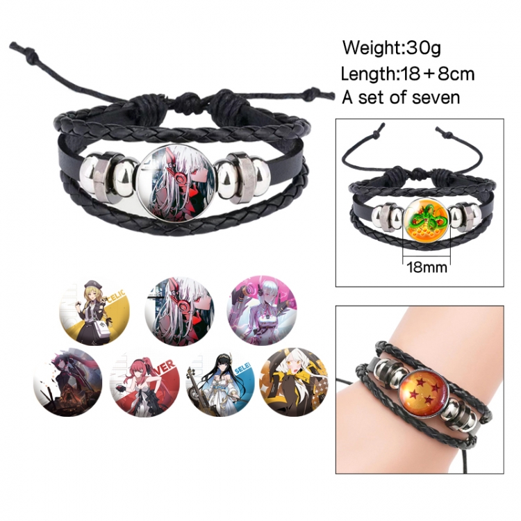 Zhan Shuang Pamish Anime Freestyle Crystal Leather Rope Bracelet Set