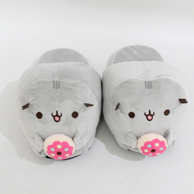 Pusheen doughnut Half pack shoes plush crystal ultra soft PP cotton shoes slippers 28CM