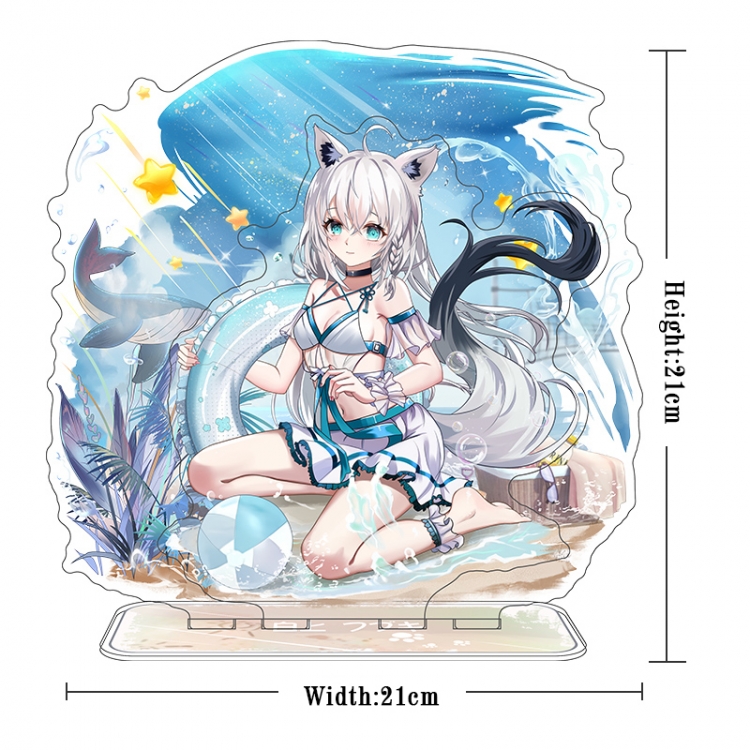 Shirakami Fubuki Acrylic interlayer technology double-sided Standing Plates stand figure 21CM