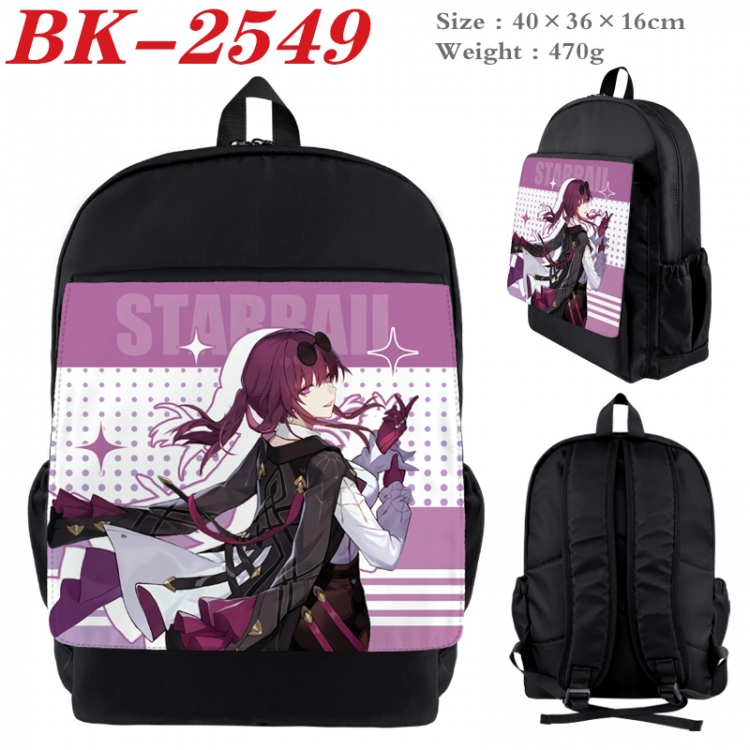 Honkai: Star Rail Waterproof nylon canvas flip color picture backpack 40X36X16CM