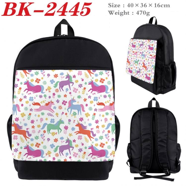 Unicorn Waterproof nylon canvas flip color picture backpack 40X36X16CM