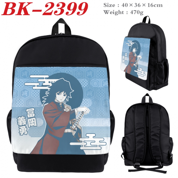 Demon Slayer Kimets Waterproof nylon canvas flip color picture backpack 40X36X16CM