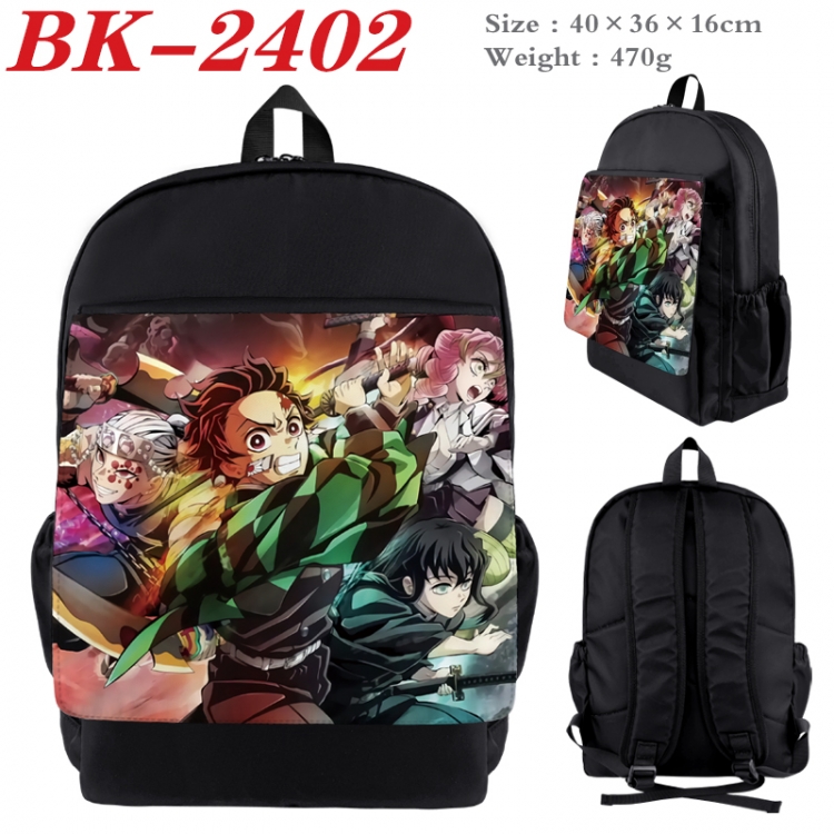 Demon Slayer Kimets Waterproof nylon canvas flip color picture backpack 40X36X16CM