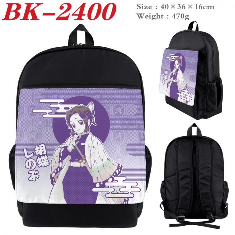 Demon Slayer Kimets Waterproof nylon canvas flip color picture backpack 40X36X16CM