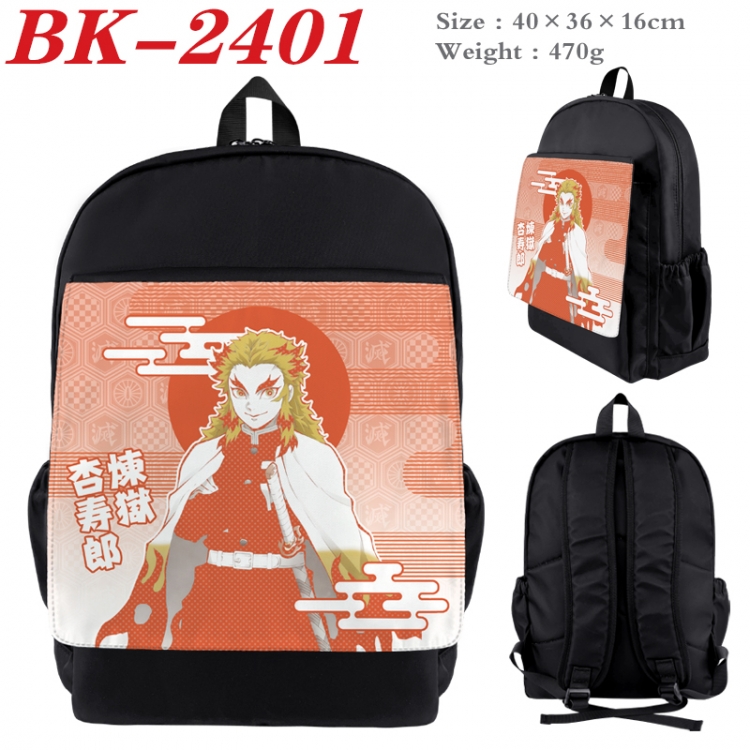 Demon Slayer Kimets Waterproof nylon canvas flip color picture backpack 40X36X16CM