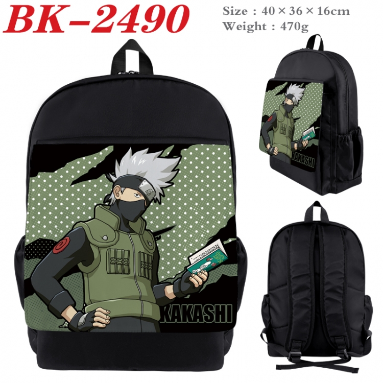 Naruto Waterproof nylon canvas flip color picture backpack 40X36X16CM