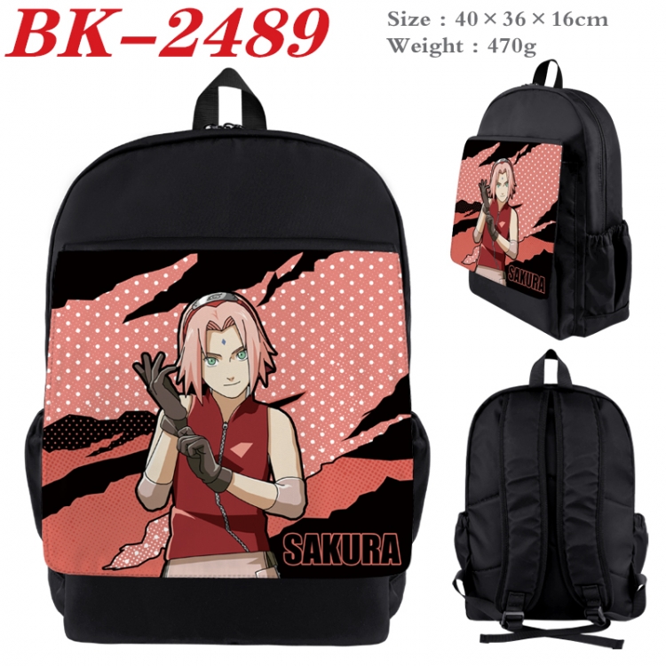 Naruto Waterproof nylon canvas flip color picture backpack 40X36X16CM