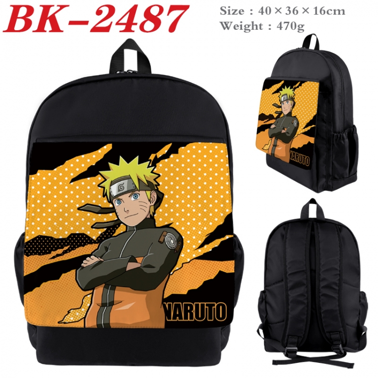 Naruto Waterproof nylon canvas flip color picture backpack 40X36X16CM