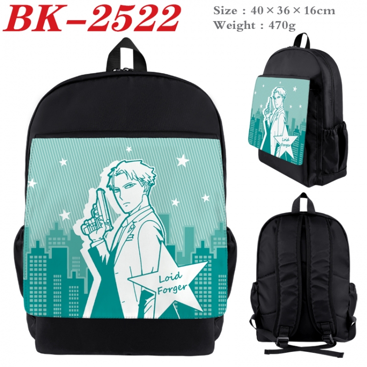 SPY×FAMIL Waterproof nylon canvas flip color picture backpack 40X36X16CM