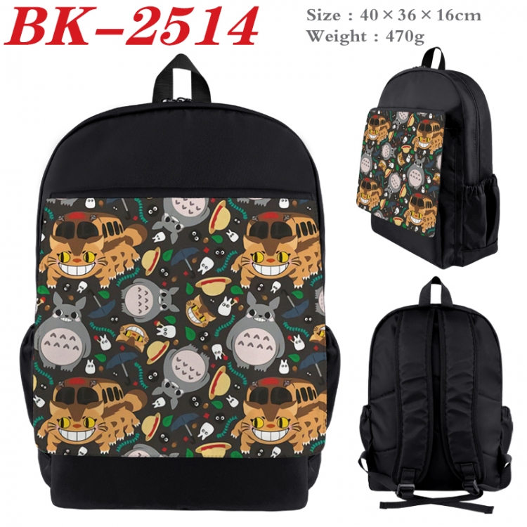 TOTORO Waterproof nylon canvas flip color picture backpack 40X36X16CM