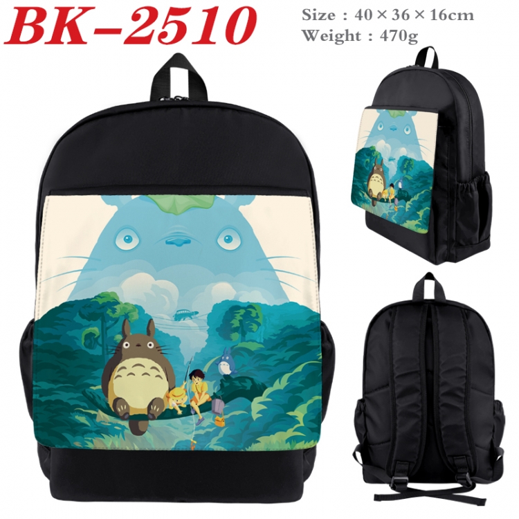 TOTORO Waterproof nylon canvas flip color picture backpack 40X36X16CM