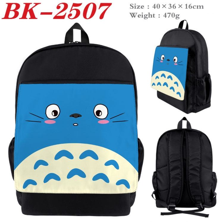 TOTORO Waterproof nylon canvas flip color picture backpack 40X36X16CM