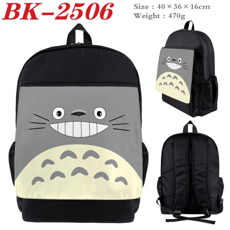 TOTORO Waterproof nylon canvas flip color picture backpack 40X36X16CM