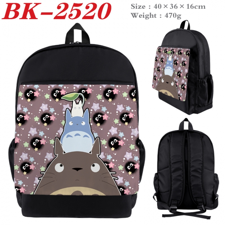 TOTORO Waterproof nylon canvas flip color picture backpack 40X36X16CM