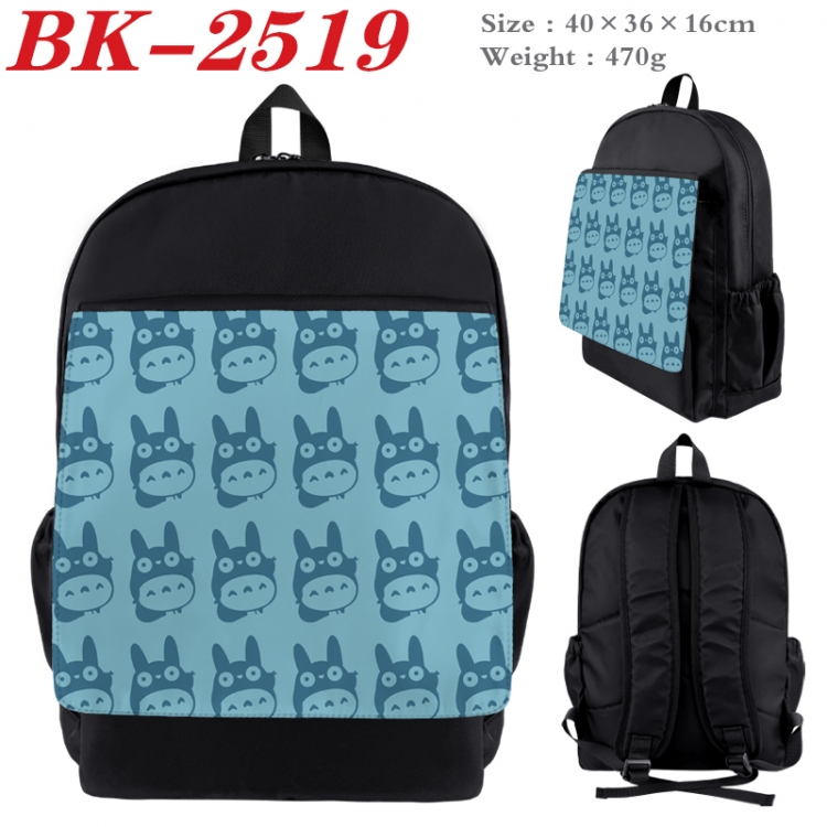 TOTORO Waterproof nylon canvas flip color picture backpack 40X36X16CM