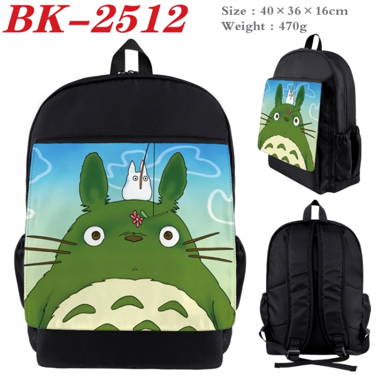 TOTORO Waterproof nylon canvas flip color picture backpack 40X36X16CM