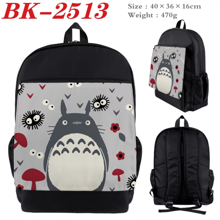 TOTORO Waterproof nylon canvas flip color picture backpack 40X36X16CM