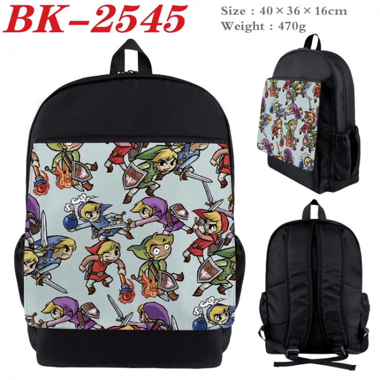 The Legend of Zelda Waterproof nylon canvas flip color picture backpack 40X36X16CM