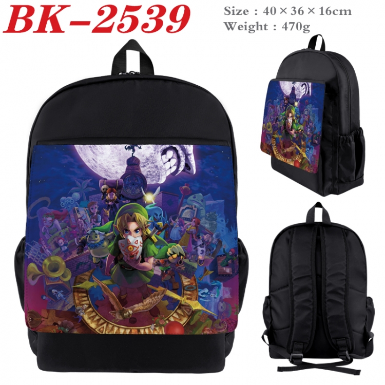 The Legend of Zelda Waterproof nylon canvas flip color picture backpack 40X36X16CM