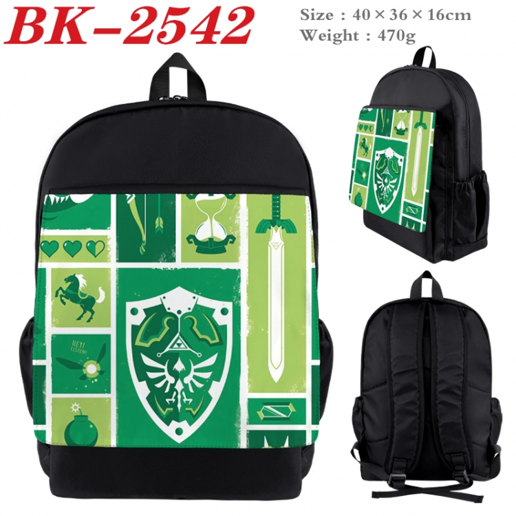 The Legend of Zelda Waterproof nylon canvas flip color picture backpack 40X36X16CM