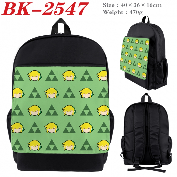 The Legend of Zelda Waterproof nylon canvas flip color picture backpack 40X36X16CM