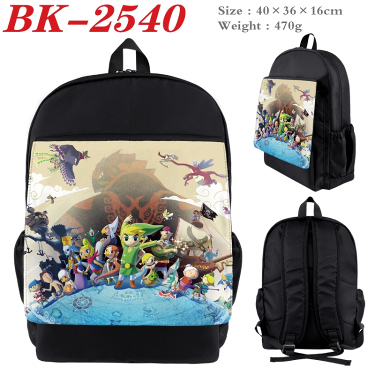 The Legend of Zelda Waterproof nylon canvas flip color picture backpack 40X36X16CM