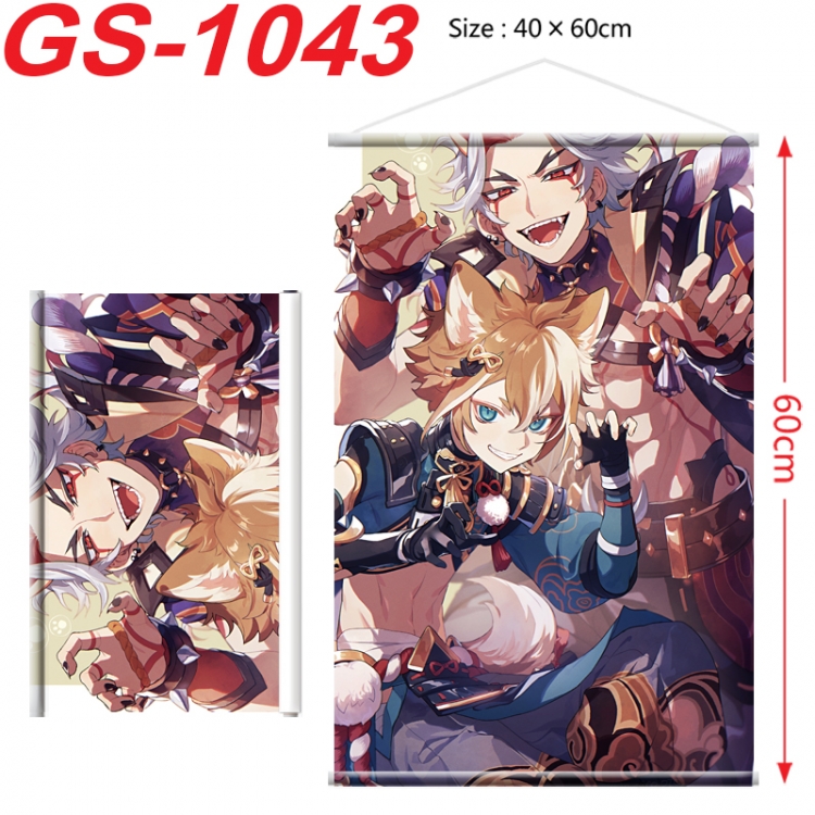 Genshin Impact Anime digital printed pole style hanging picture Wall Scroll 40x60cm