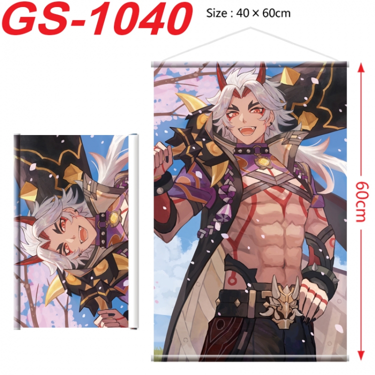 Genshin Impact Anime digital printed pole style hanging picture Wall Scroll 40x60cm