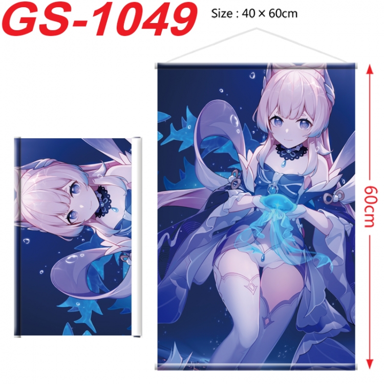 Genshin Impact Anime digital printed pole style hanging picture Wall Scroll 40x60cm