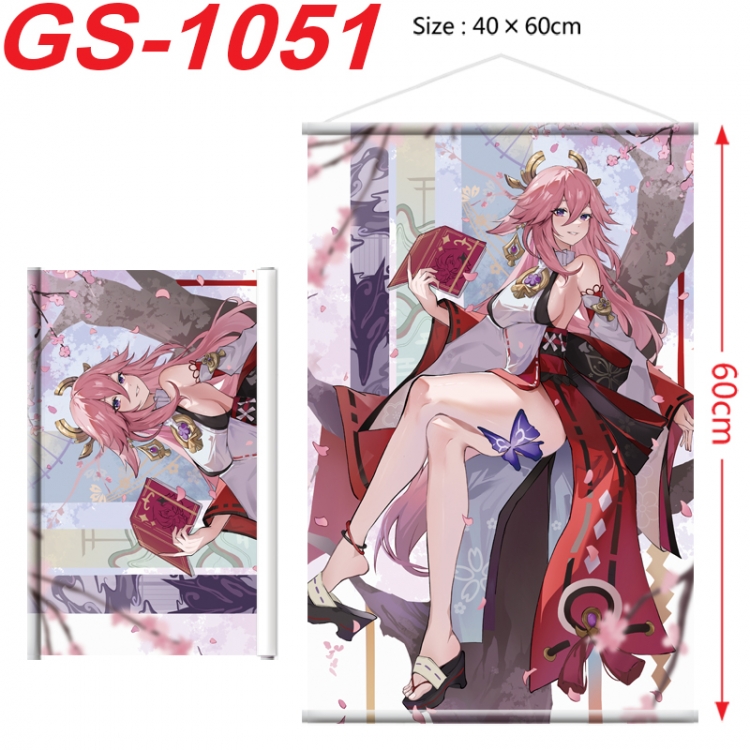 Genshin Impact Anime digital printed pole style hanging picture Wall Scroll 40x60cm