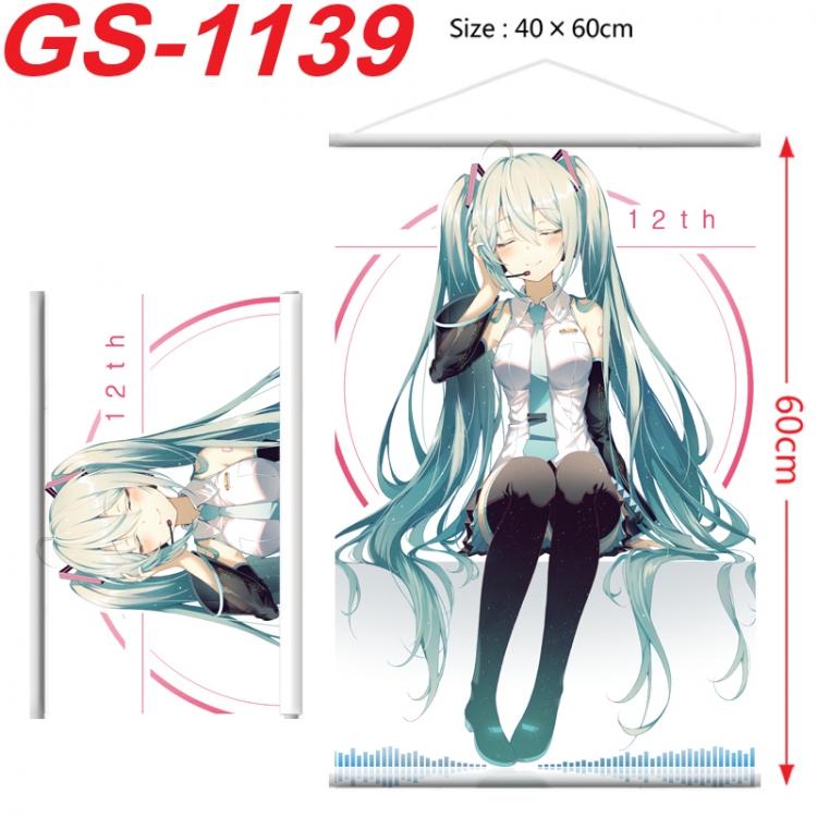 Hatsune Miku Anime digital printed pole style hanging picture Wall Scroll 40x60cm