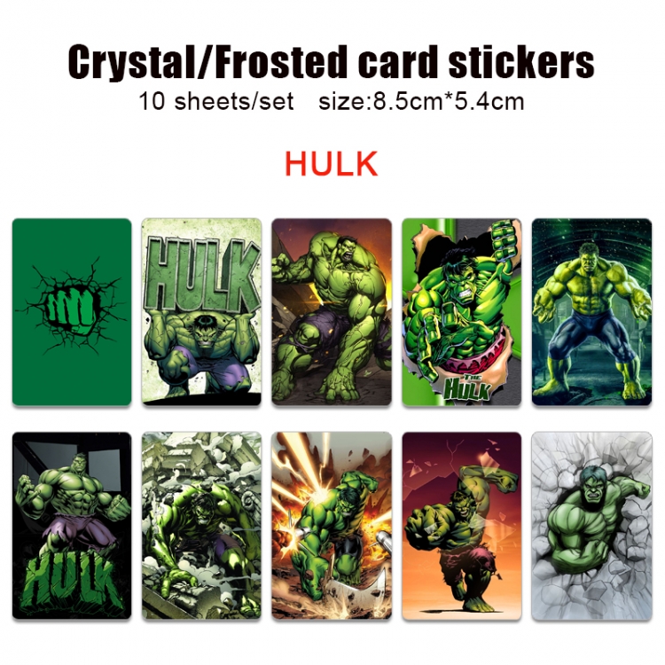 Superheroes Frosted anime crystal bus card decorative sticker a set of 10  price for 5 set