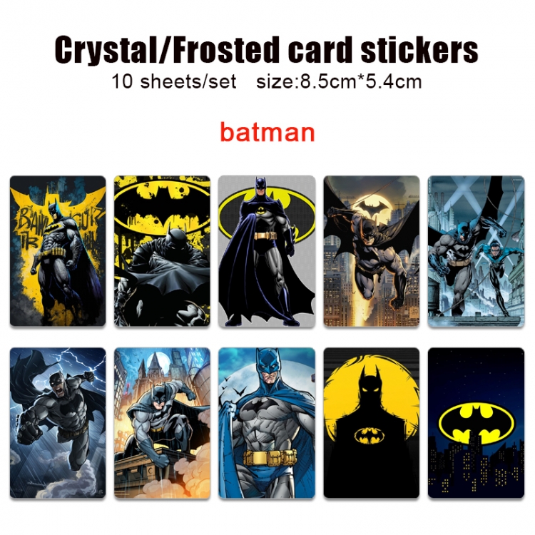 Superheroes Frosted anime crystal bus card decorative sticker a set of 10  price for 5 set